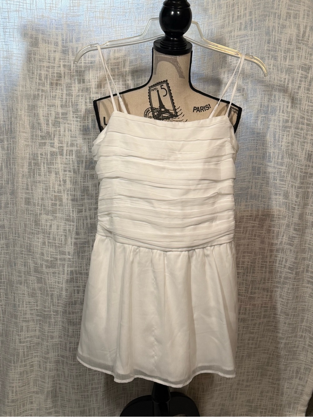 Hollister White Tiered Bodice Spaghetti-Strap Dress